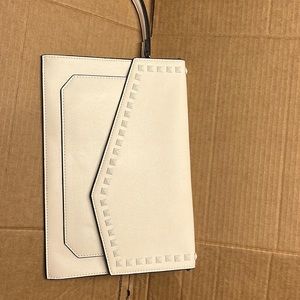 White leather clutch